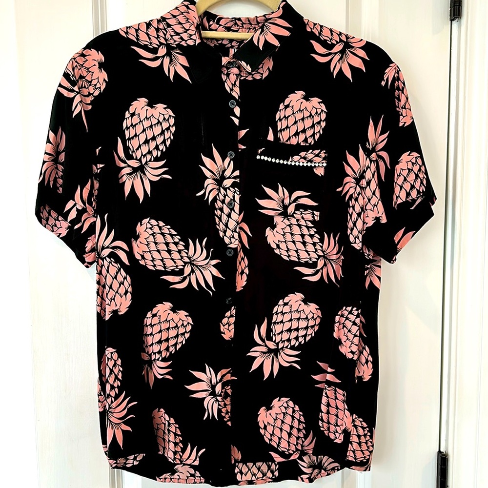 LE SUPERBE Silk Floral Shirt Size 0